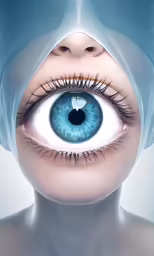 a very big and creepy looking blue eye