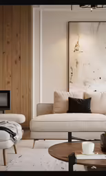 a room with furniture and wallpaper next to it