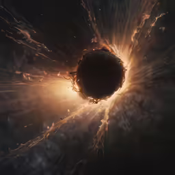an exploding black object looks like a dark star