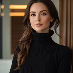 woman wearing black sweater posing for a photo