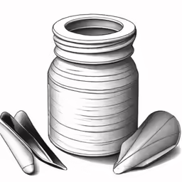 two black and white illustrations of stacks of folded plastic