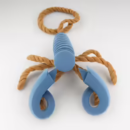 the tug ropes are blue and brown on this white background