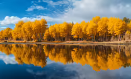 there is a river with trees that have leaves and water