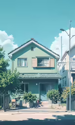 the house has plants and flowers all around it