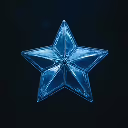 the blue lighted star is in the air