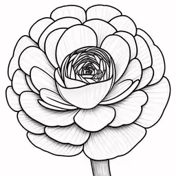 a drawing of a flower on white paper