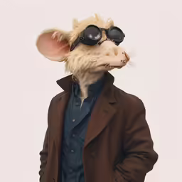 a picture of a rat wearing glasses