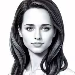 a woman with long dark hair wearing a shirt