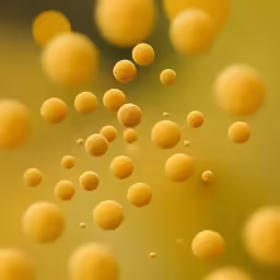 several yellow balls in close up and in an air field