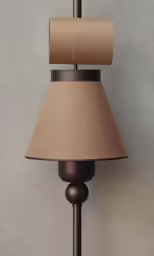 the lamp shade is up on the floor