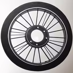 an image of a black and white tire in the ceiling