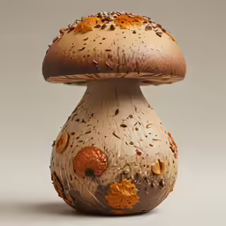 mushrooms are depicted as an object with different colors