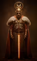 an image of a man with horned, headgear and armor