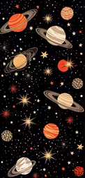 a space print that has the saturns on them