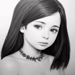 black and white photo of a young girl