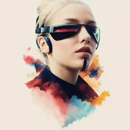 a woman with shades on, and a microphone