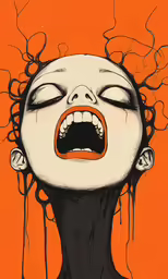 the face of a woman with her mouth open