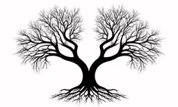 an abstract tree silhouette in white background