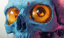 a close up image of a fake human head