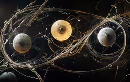 closeup photo of a group of strange items with lights