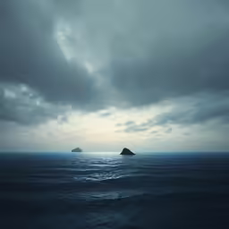 there are two small islands in the ocean