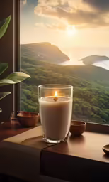 a candle that is sitting on a table