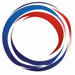 red and blue circle design in the shape of a circle