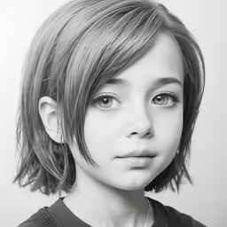 a girl with short hair wearing a black top and a necklace