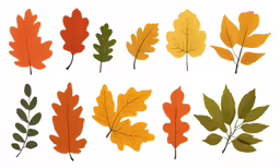a group of leaves that are on a table