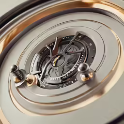a close - up shot of the inside of a silver watch