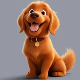 a dog sitting on a gray background and smiling