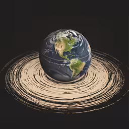 a photo of the earth rotating with its sun shining on it