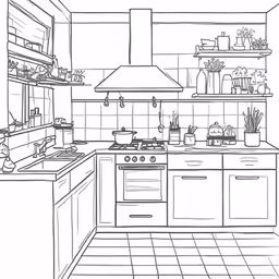 a kitchen with appliances and counters in it