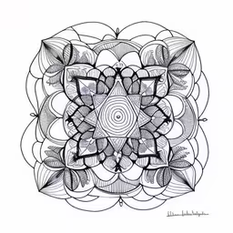 an abstractly colored geometrical art work in black and white