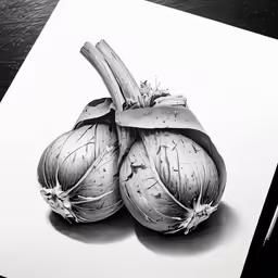 some onions sitting on top of a paper