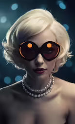 a very woman with large eyeglasses on her face