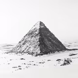 there is a very large pyramid in the snow