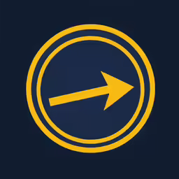 a blue and yellow sign with an arrow pointing in opposite directions