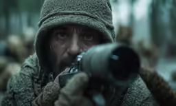 a man in a hooded sweater is holding a camera
