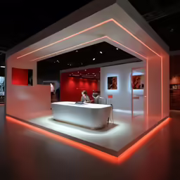 an unusual display that includes a large bathtub