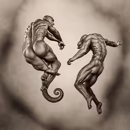 two men are holding hands and walking together