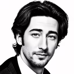 a man with long hair and a suit