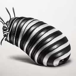 black and white art work of a large insect