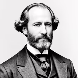 an image of a man with a beard and moustache wearing a suit