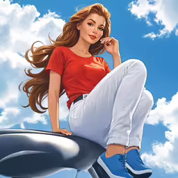 a girl sitting on the side of a motorcycle while talking on her phone