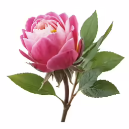 a flower that has very large leaves on it