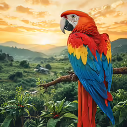 the colorful bird is sitting on a branch