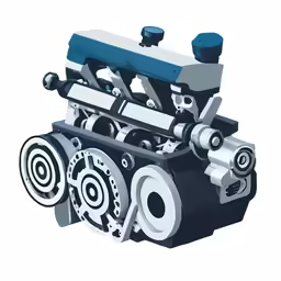 the engine is shown on a white background