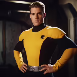 a man wearing a costume while standing