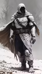 the man in armor and scarf is dressed up in an outfit